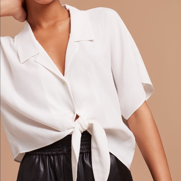 Aritzia Tops - Wilfred Free The Tie-Front Blouse